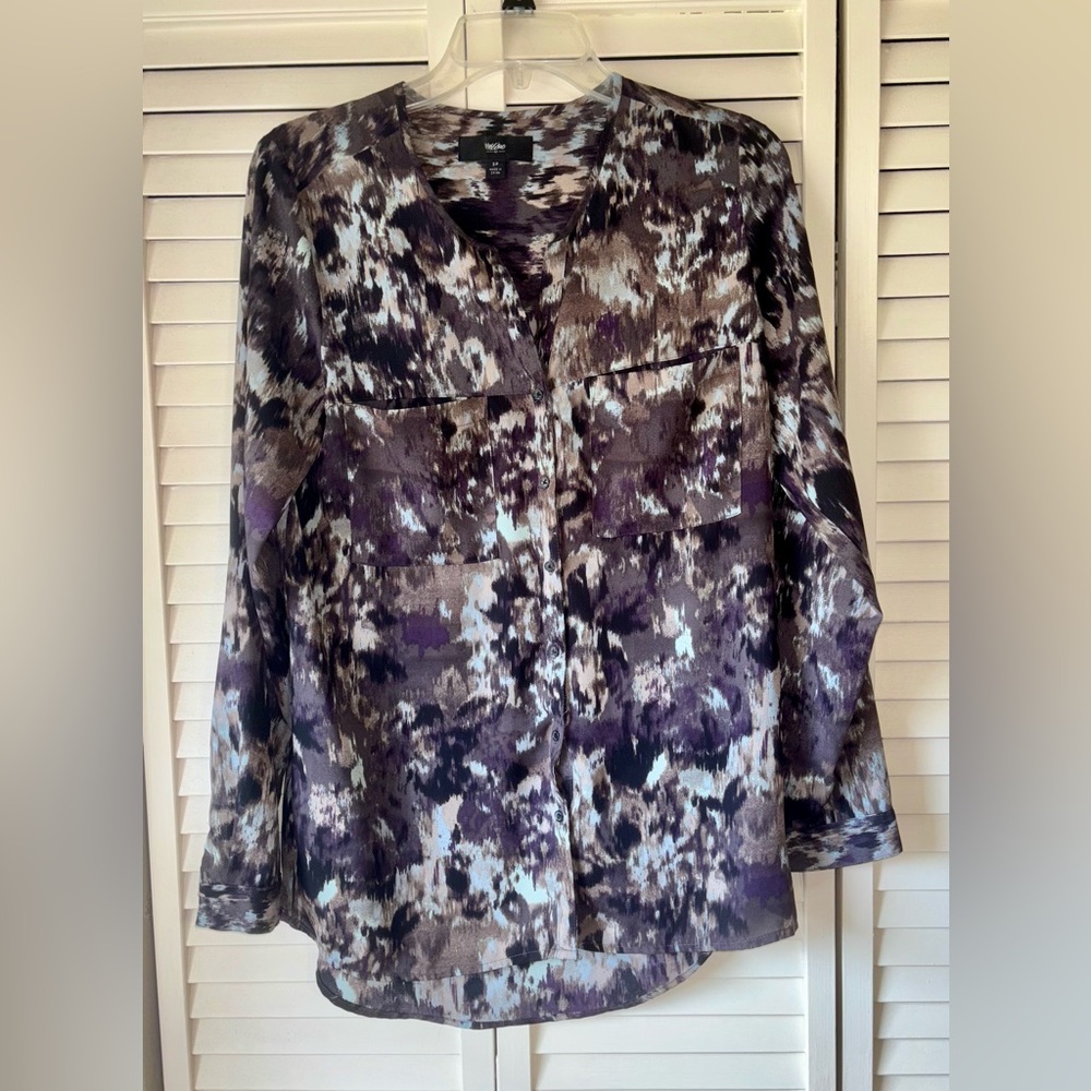 Mossimo Supply Co. Purple and Black Abstract Top